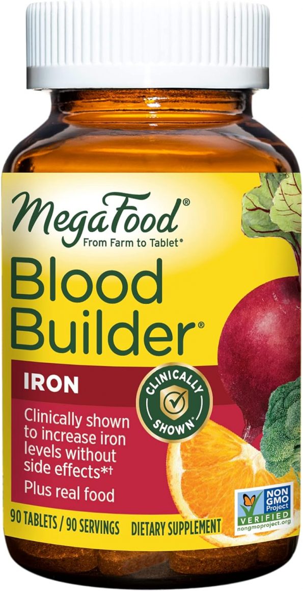 Viên uống sắt thuần chay MegaFood Blood Builder dành cho phụ nữ, bổ sung Sắt, Vitamin C, B12 và Axit Folic